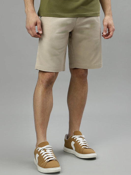 Iconic Men Beige Regular Fit Shorts
