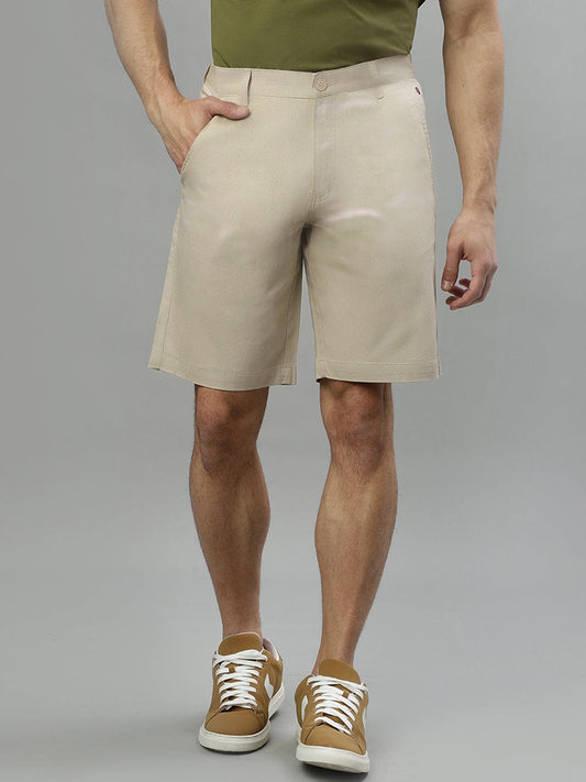 Iconic Men Beige Regular Fit Shorts