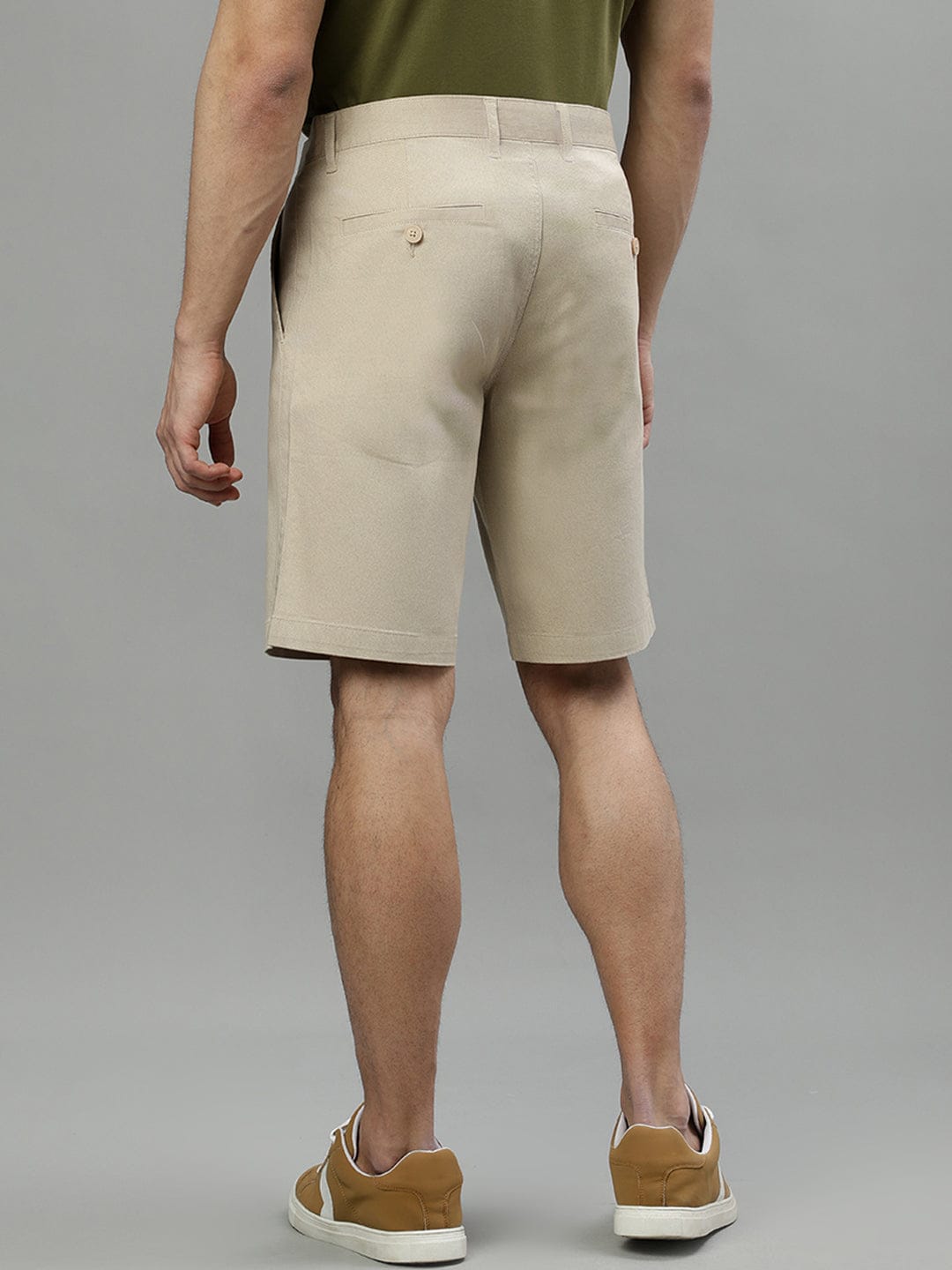Iconic Men Beige Regular Fit Shorts