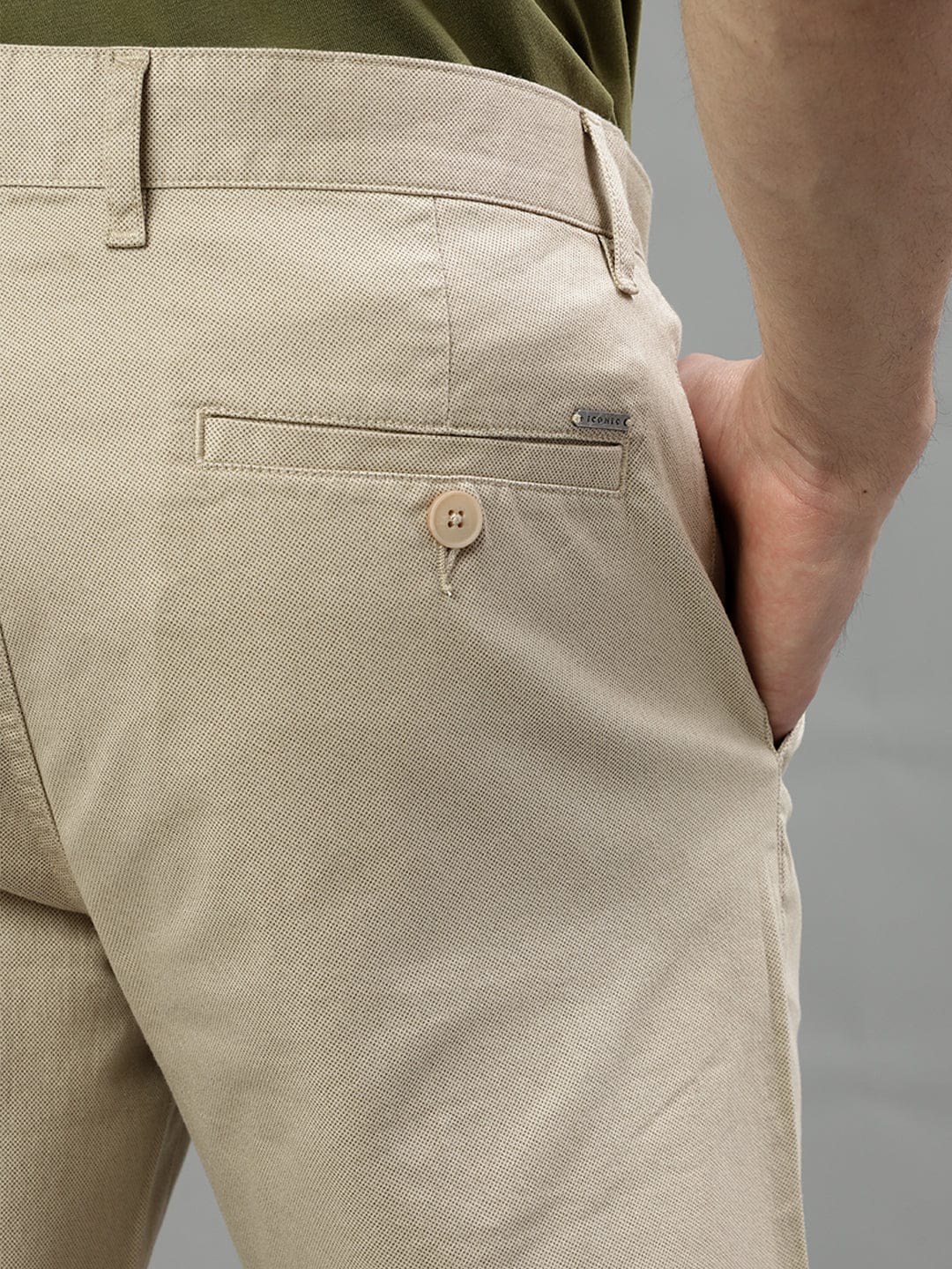 Iconic Men Beige Regular Fit Shorts