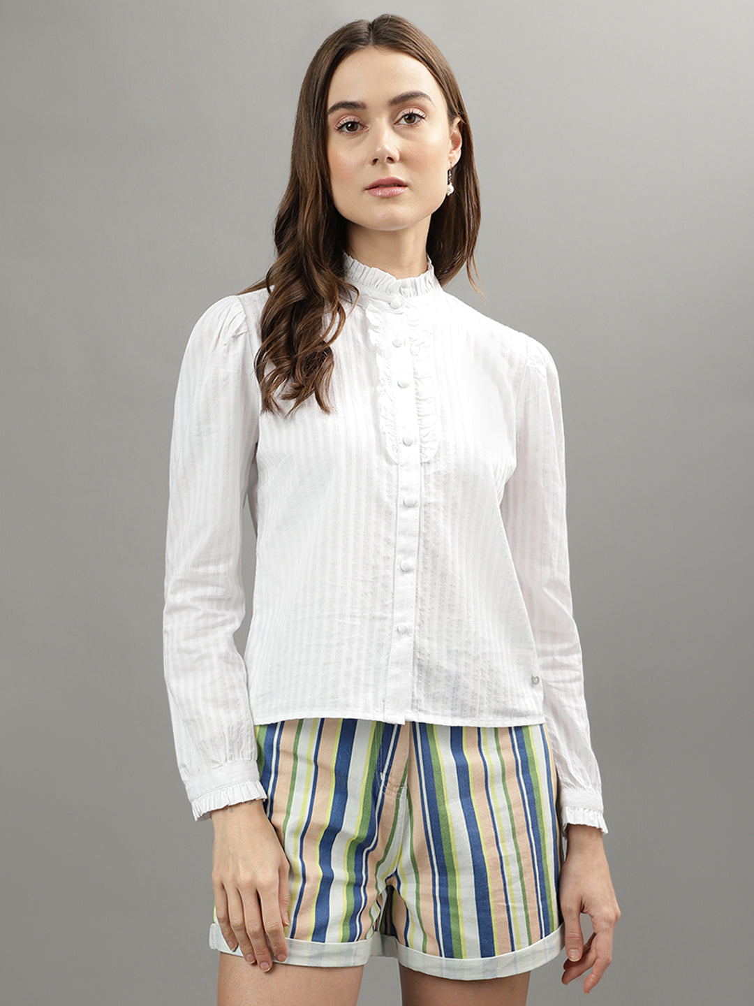 Iconic White Striped Regular Fit Shirt