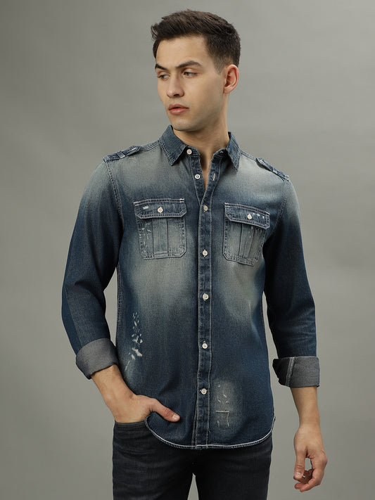 Iconic Blue Regular Fit Shirt