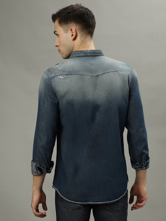 Iconic Blue Regular Fit Shirt