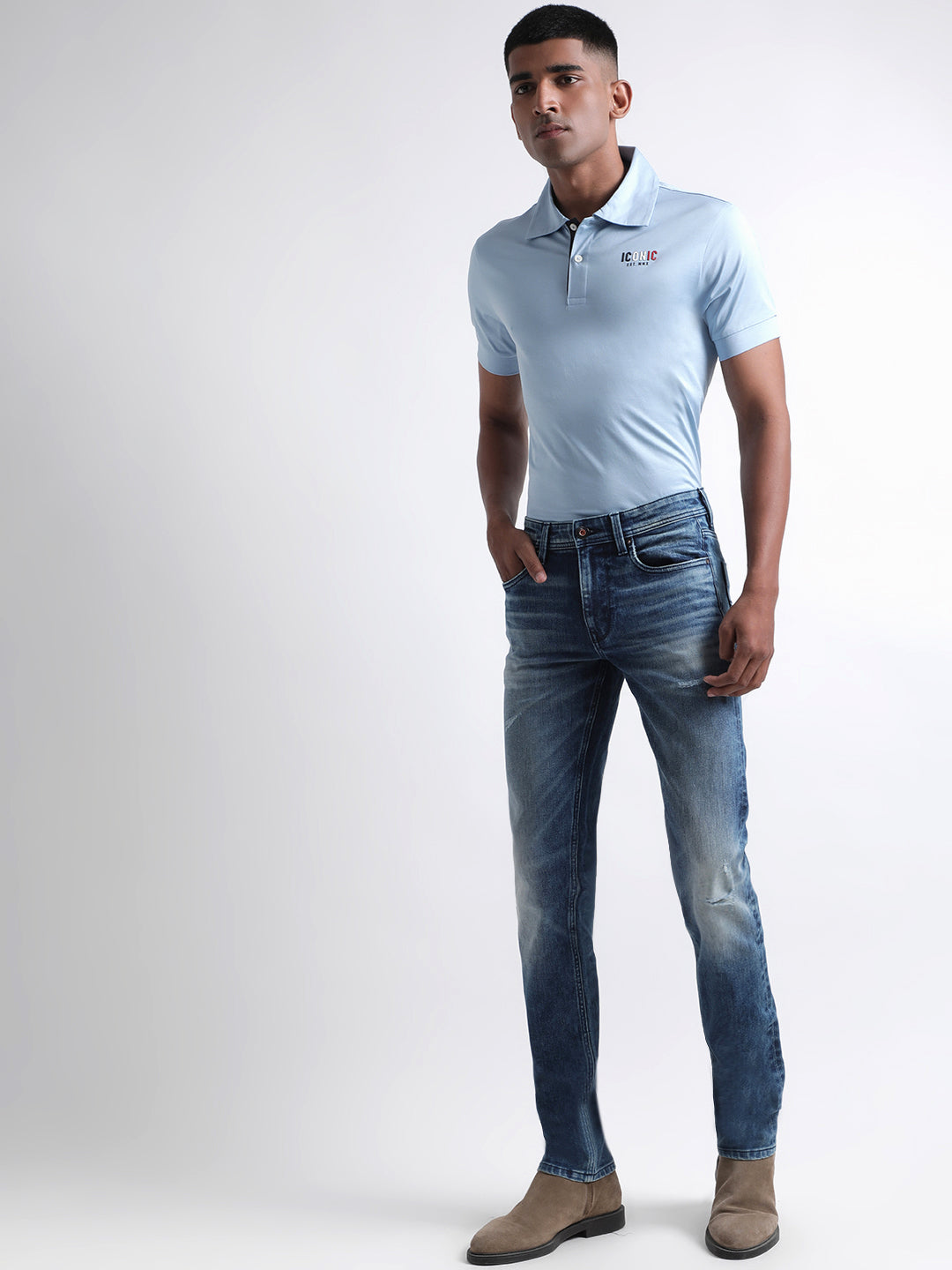 Iconic Men Blue Slim Fit Jeans