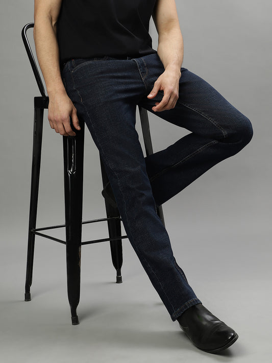 Iconic Men Blue Embroidered Regular Fit Jeans