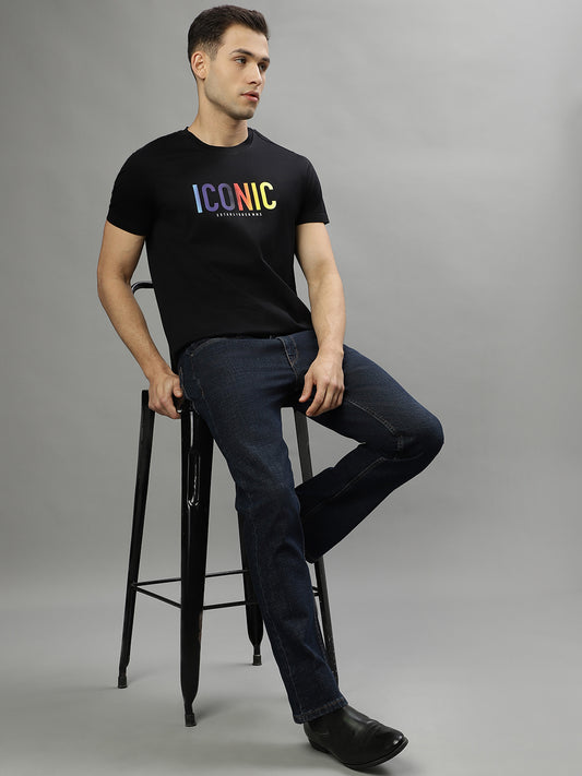 Iconic Men Blue Embroidered Regular Fit Jeans