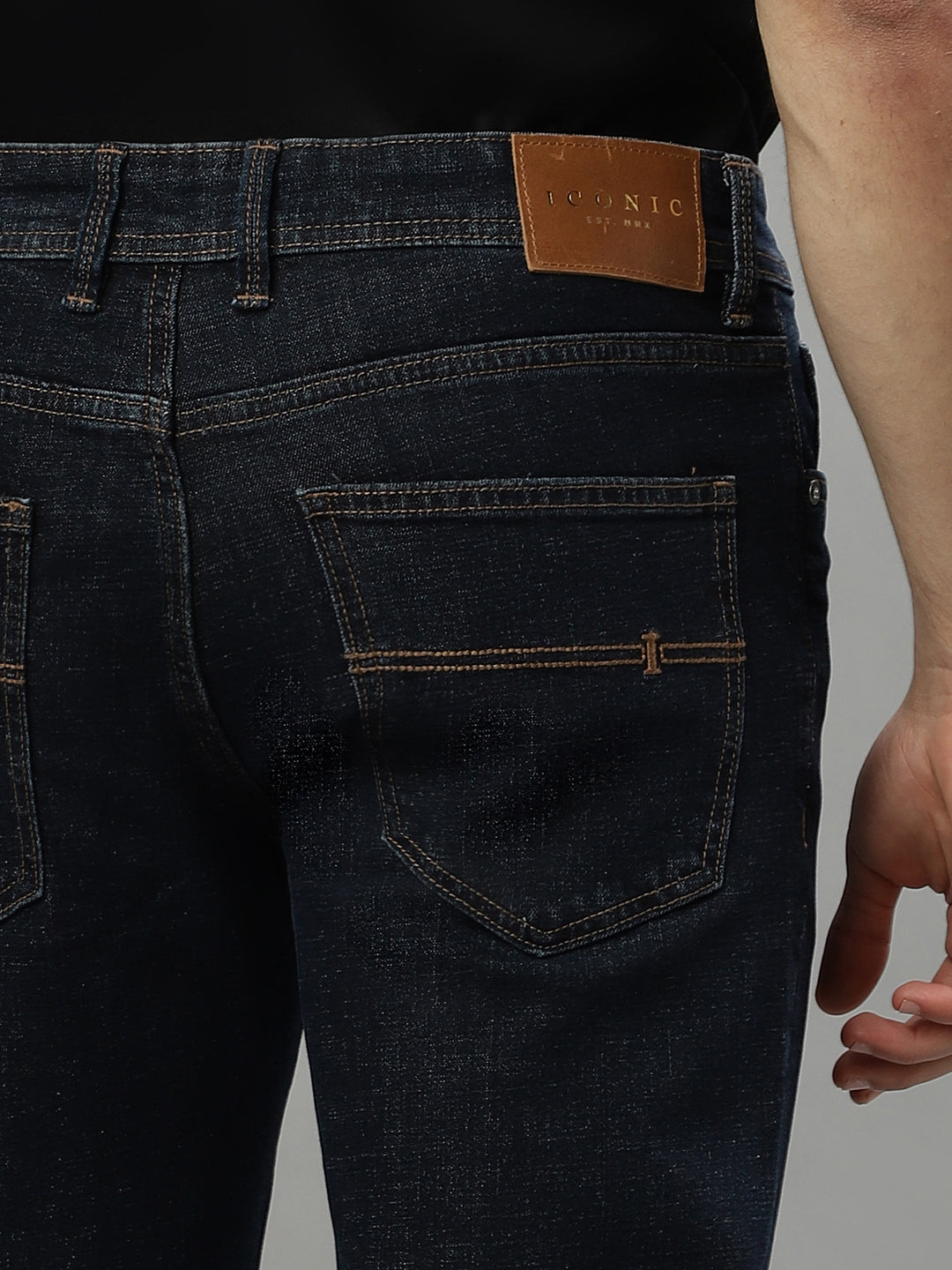 Iconic Men Blue Embroidered Regular Fit Jeans