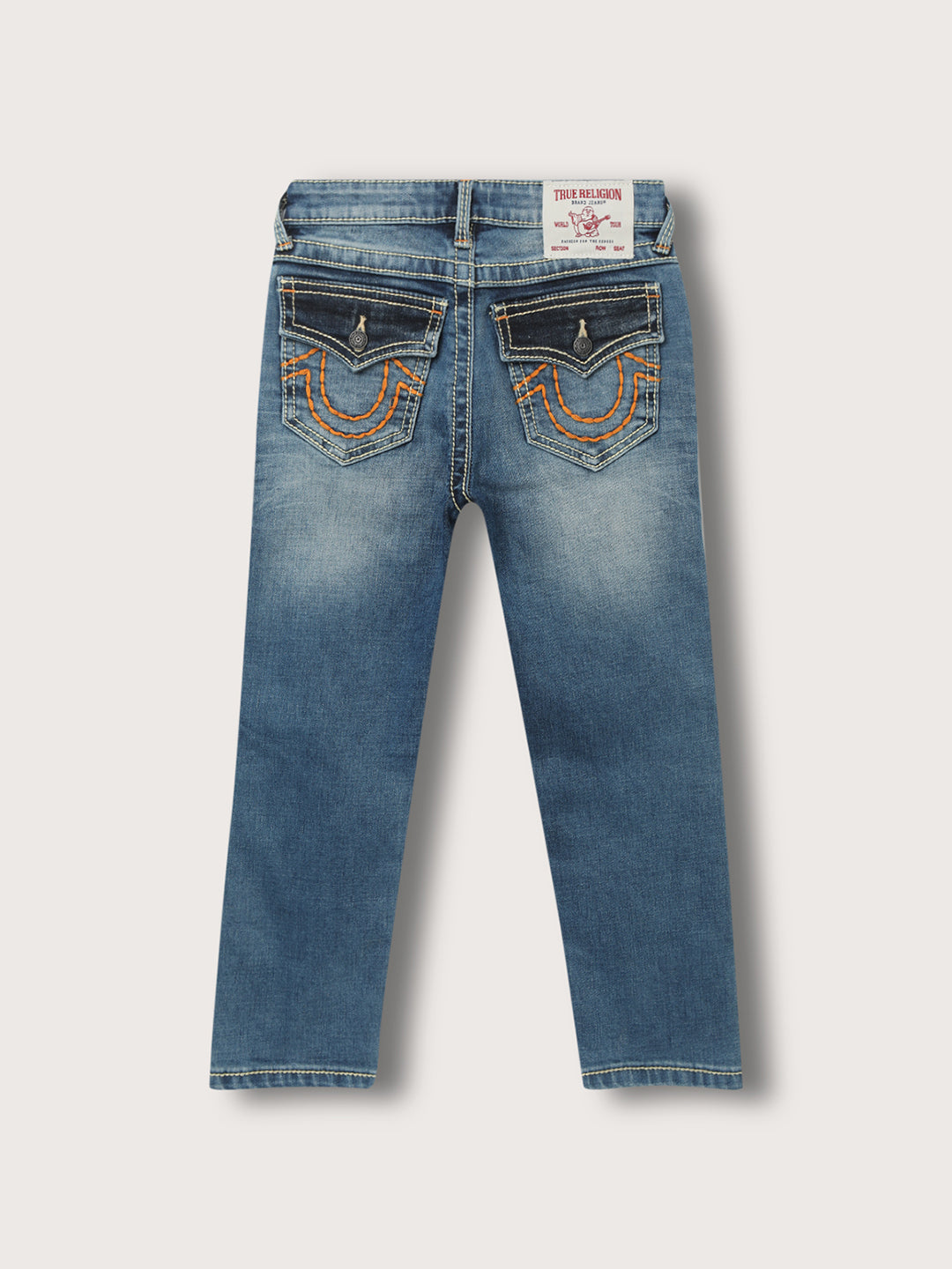 True Religion Kids Blue Straight Fit Distressed Jeans
