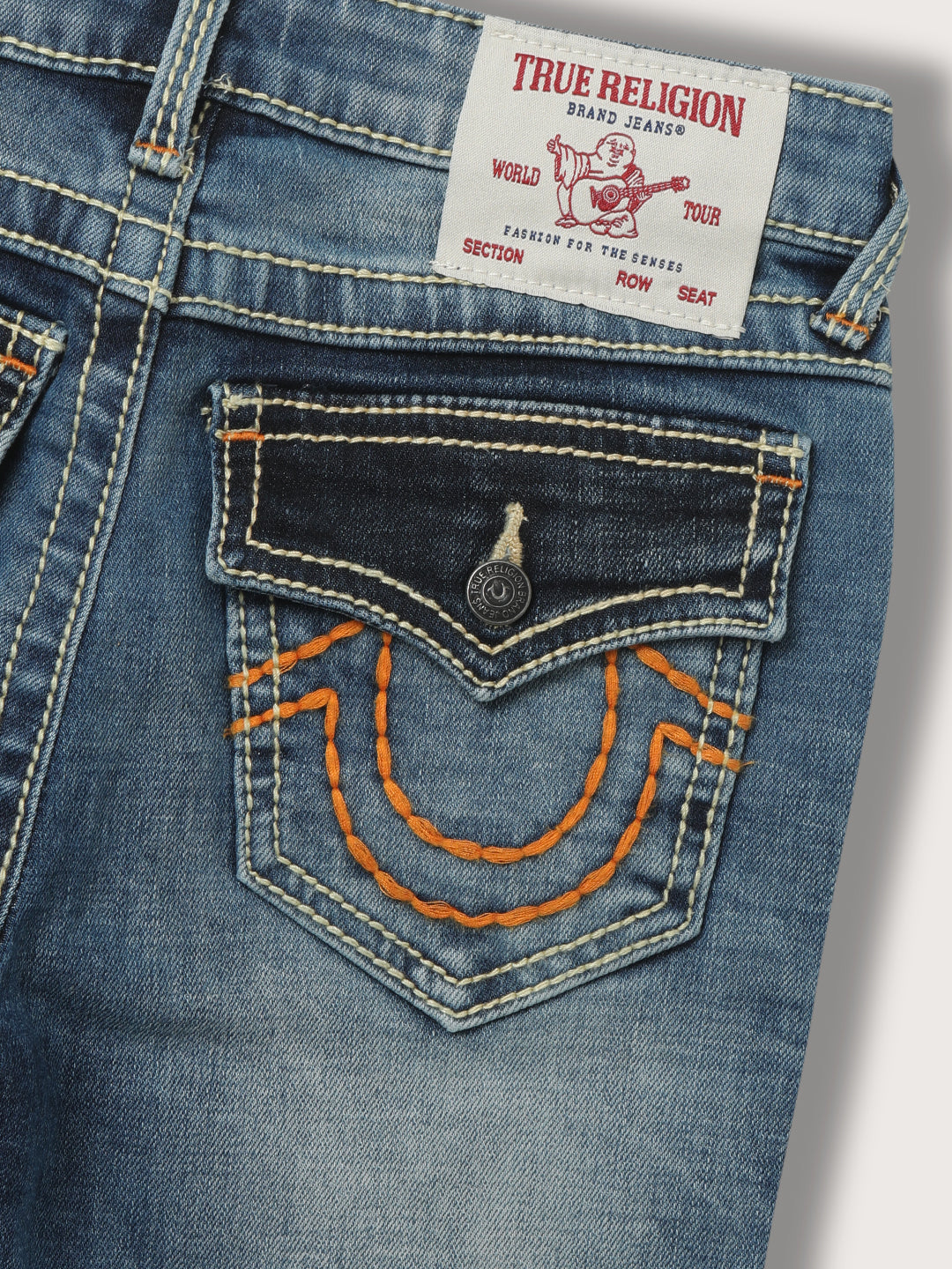 True Religion Kids Blue Straight Fit Distressed Jeans