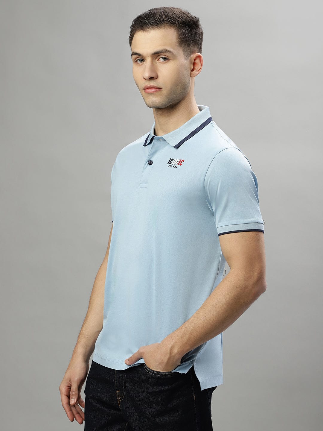 Iconic Men Blue Polo Tshirt