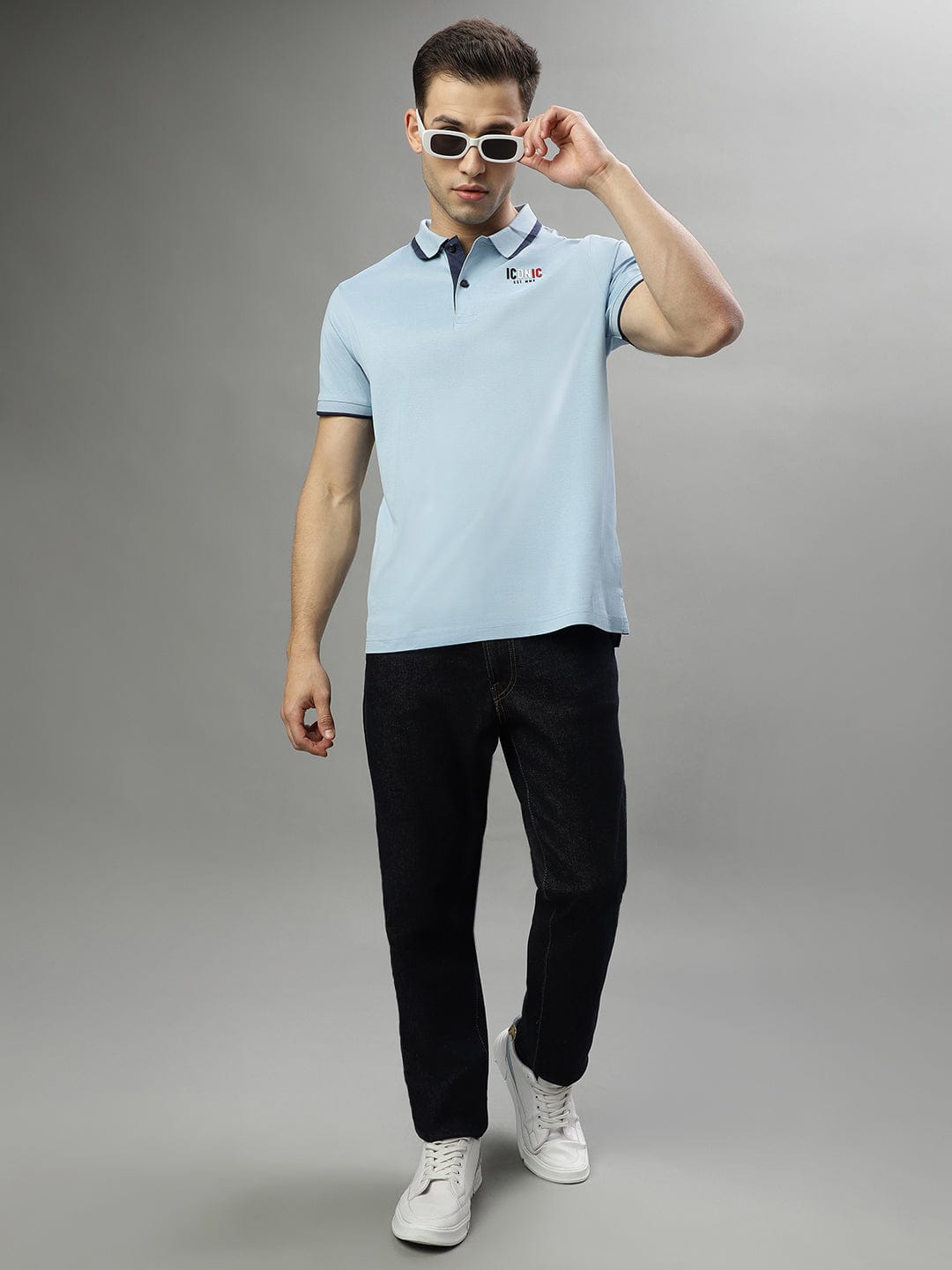 Iconic Men Blue Polo Tshirt