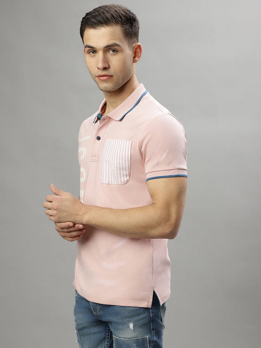 Iconic Men Pink Polo Tshirt