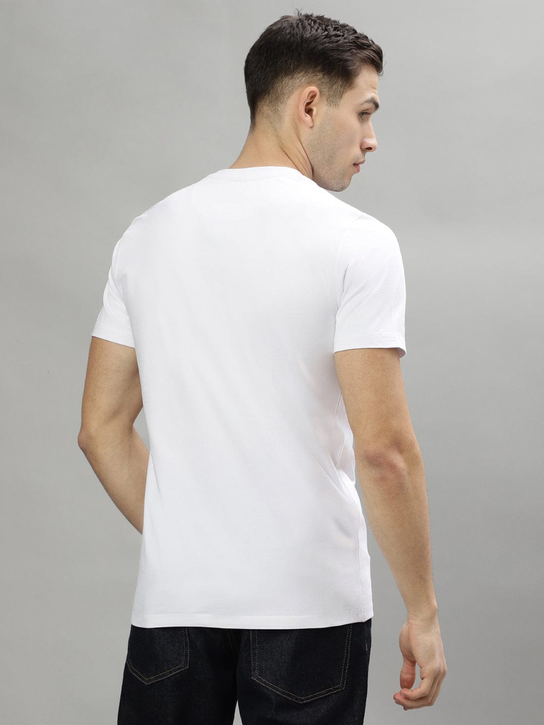 Iconic Men White Crew Neck Tshirt
