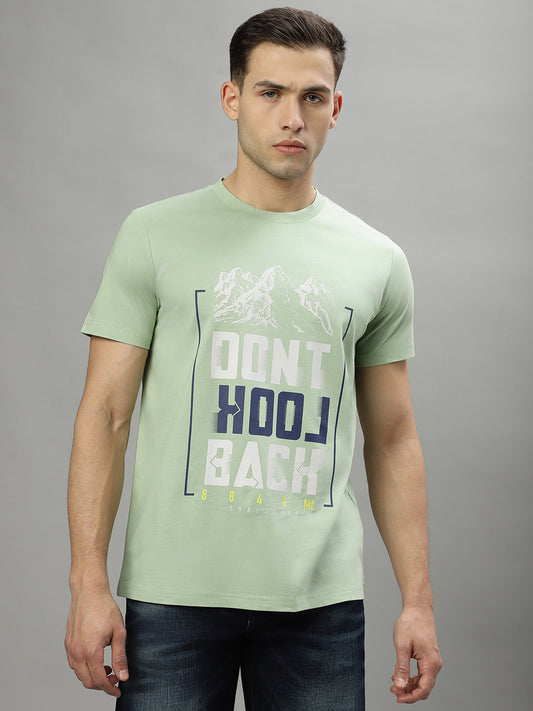 Iconic Green Printed Regular Fit T-Shirt