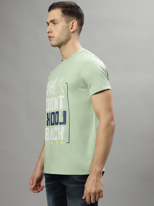 Iconic Green Printed Regular Fit T-Shirt