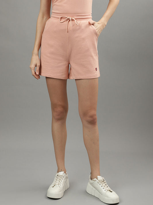 Iconic Women Pink Solid Regular Fit Shorts