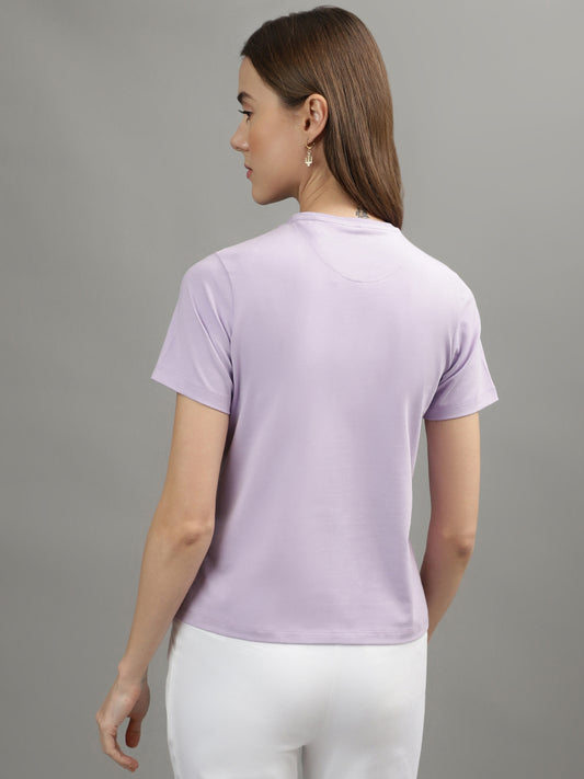 Iconic Lavender Logo Regular Fit T-Shirt