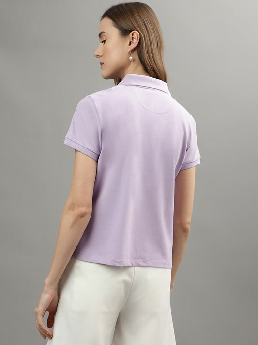 Iconic Lavender Regular Fit Polo T-Shirt