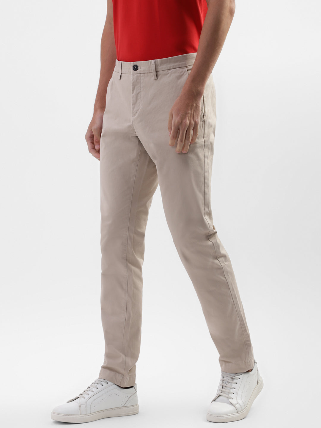 Bruun & Stengade Men Beige Solid Slim Fit Trouser