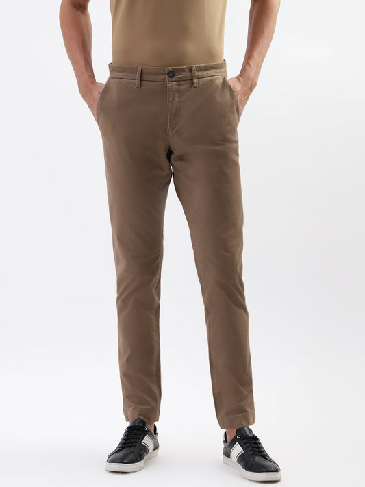Bruun & Stengade Men Beige Solid Slim Fit Trouser