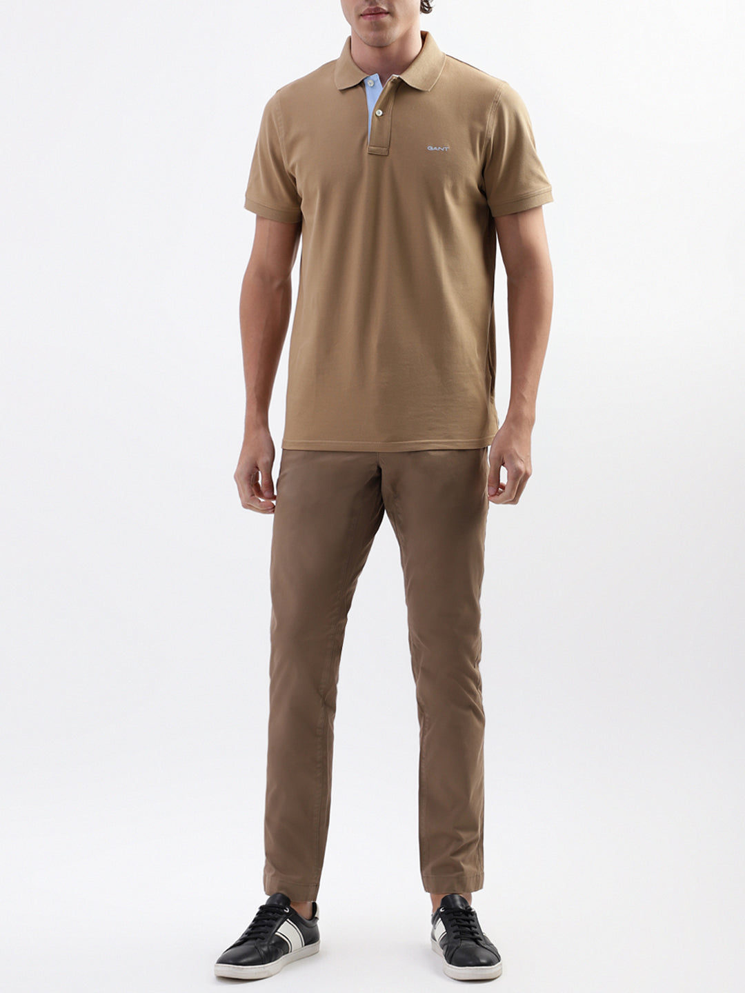 Bruun & Stengade Men Beige Solid Slim Fit Trouser