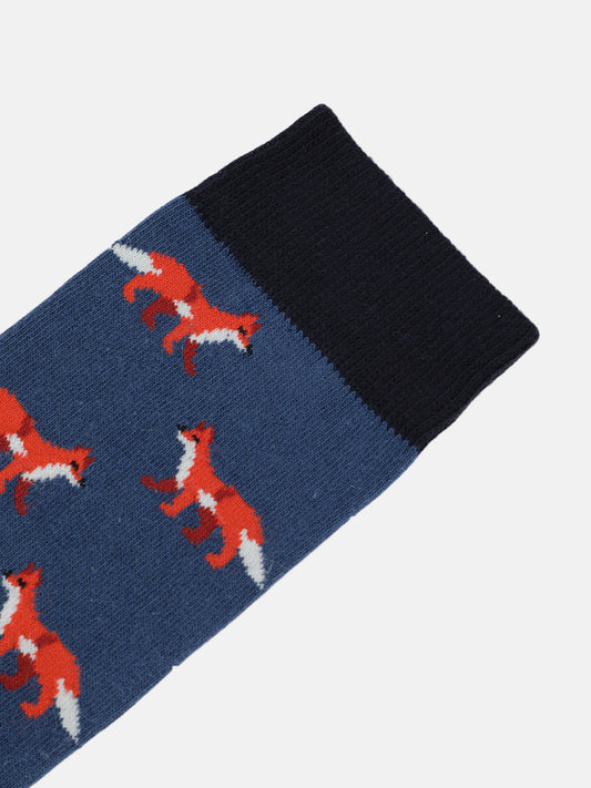 Lindbergh Men Blue Printed Socks