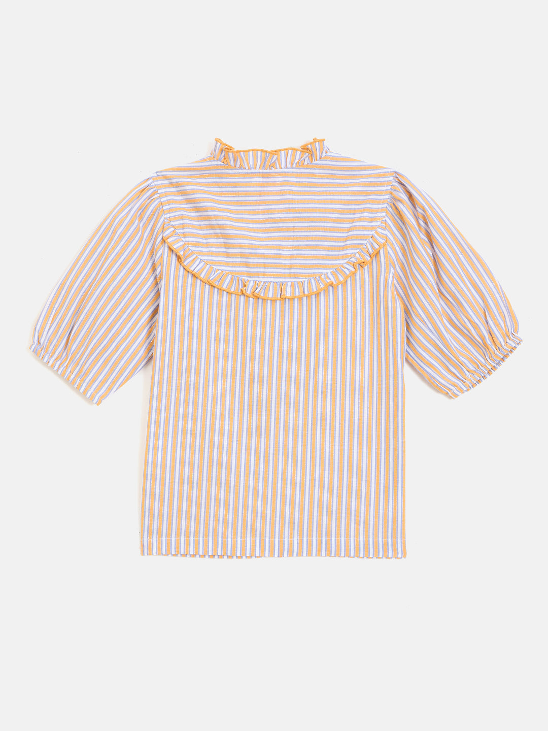 Blue Giraffe Girls Multi Solid Collar Top