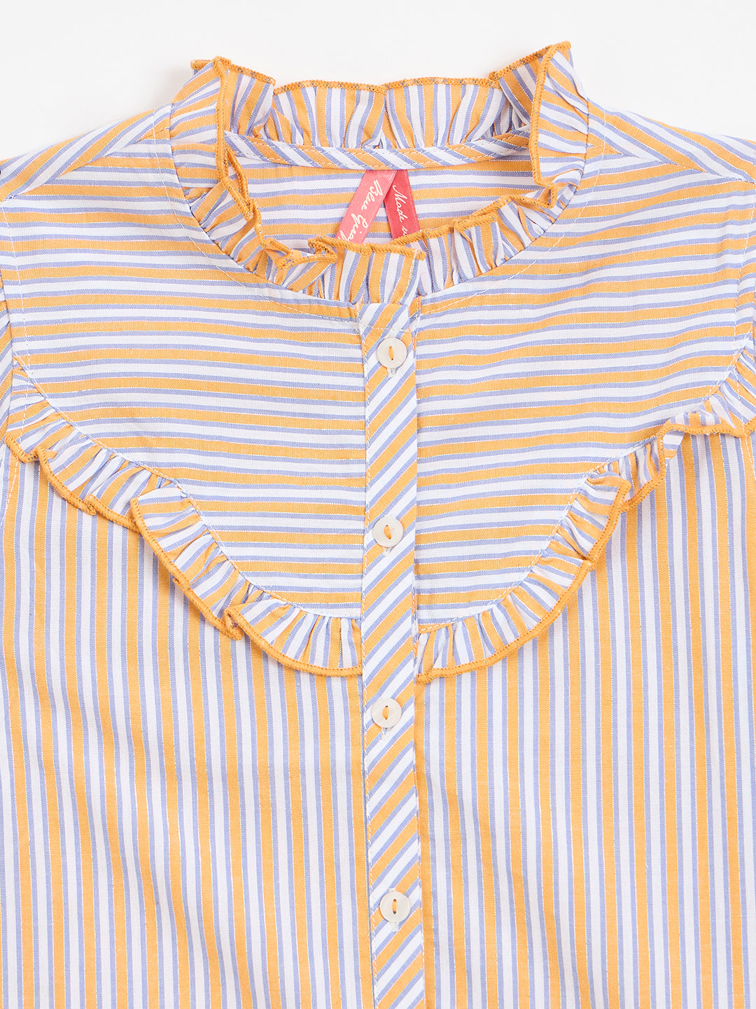 Blue Giraffe Girls Multi Solid Collar Top