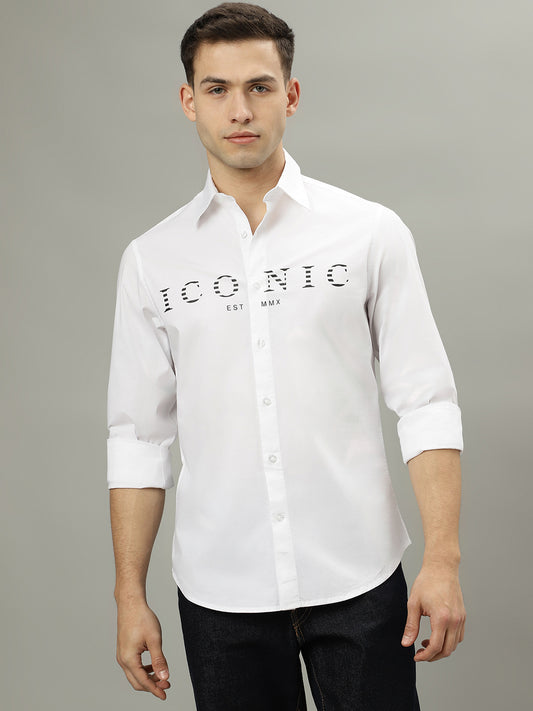 Iconic White Logo Slim Fit Shirt