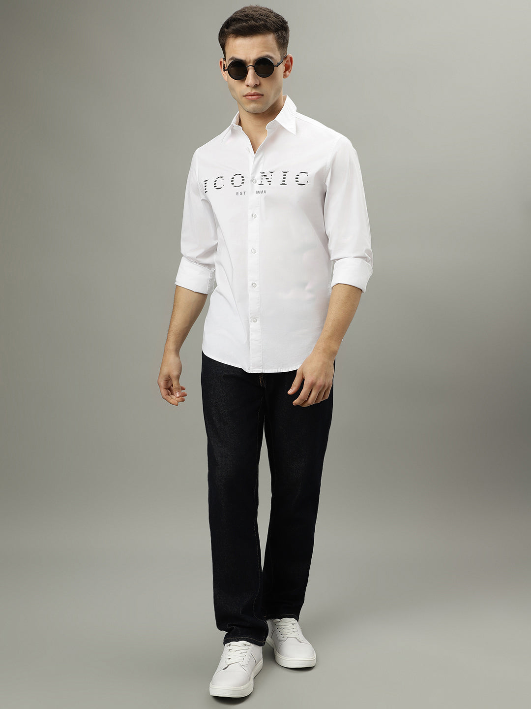 Iconic White Logo Slim Fit Shirt