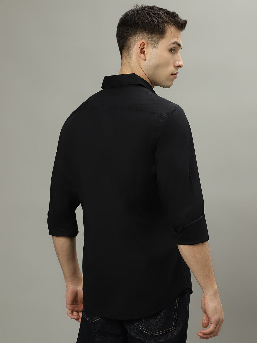 Iconic Black Regular Fit Shirt