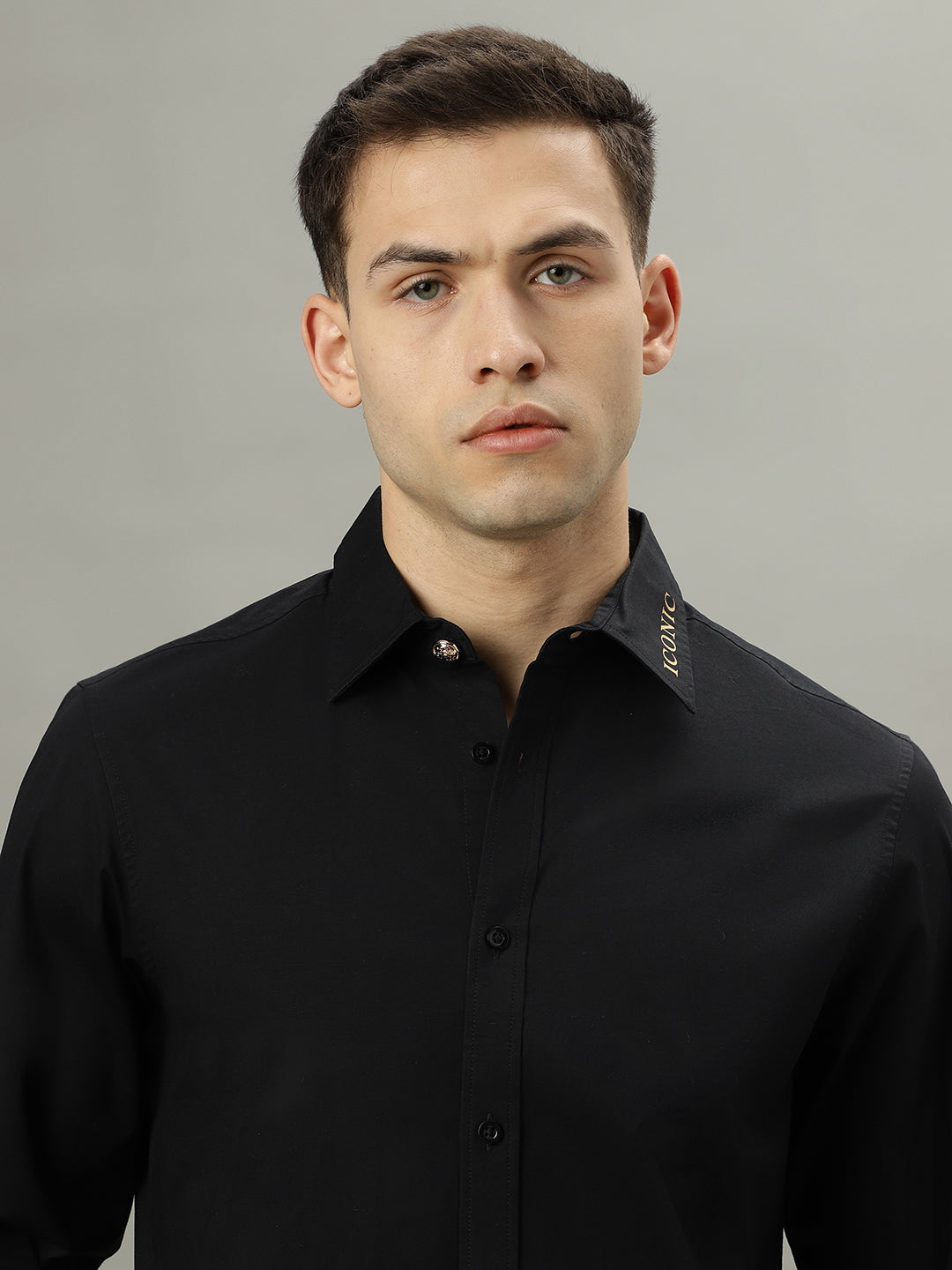 Iconic Black Regular Fit Shirt