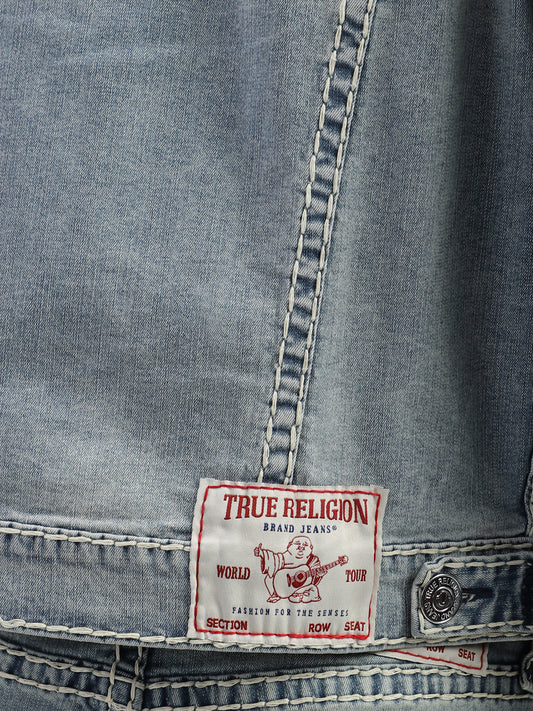 True Religion Men Blue Solid Collar Jacket