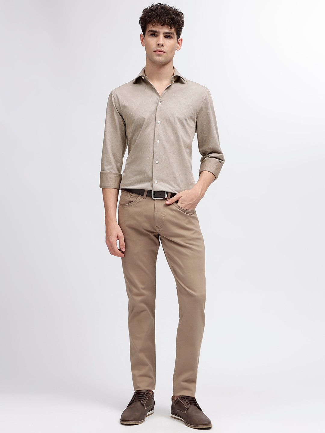 Matinique Beige Regular Fit Placket Shirt