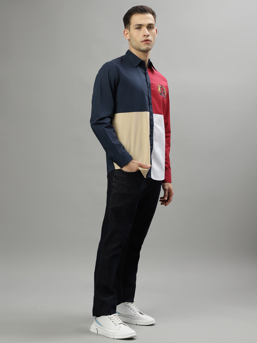 Iconic Multi Color Fashion Logo Regular Fit Shirt