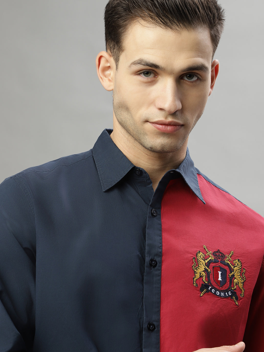 Iconic Multi Color Fashion Logo Regular Fit Shirt