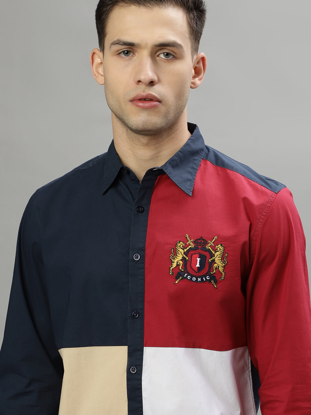 Iconic Multi Color Fashion Logo Regular Fit Shirt