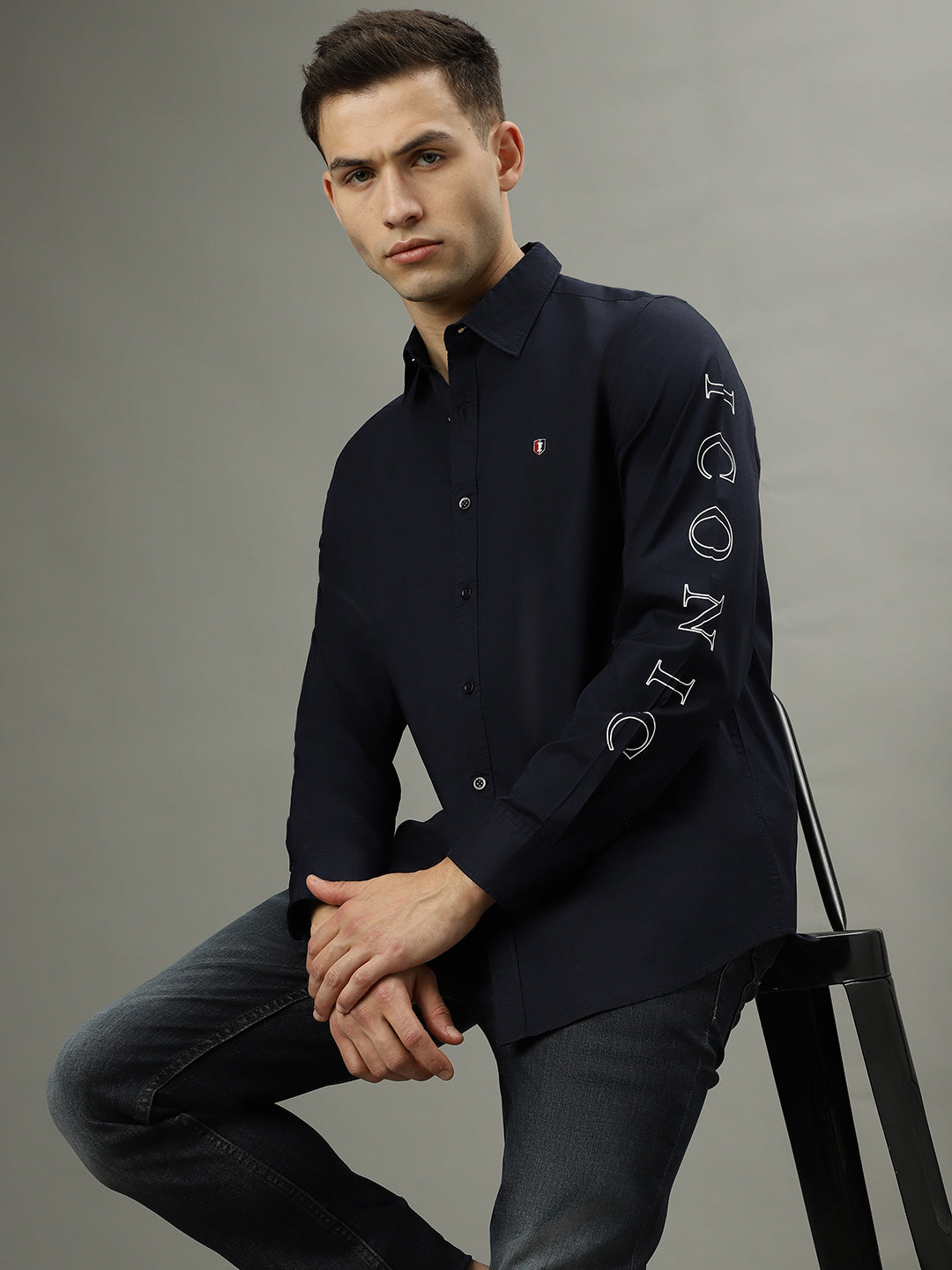 Iconic Navy Regular Fit Shirt