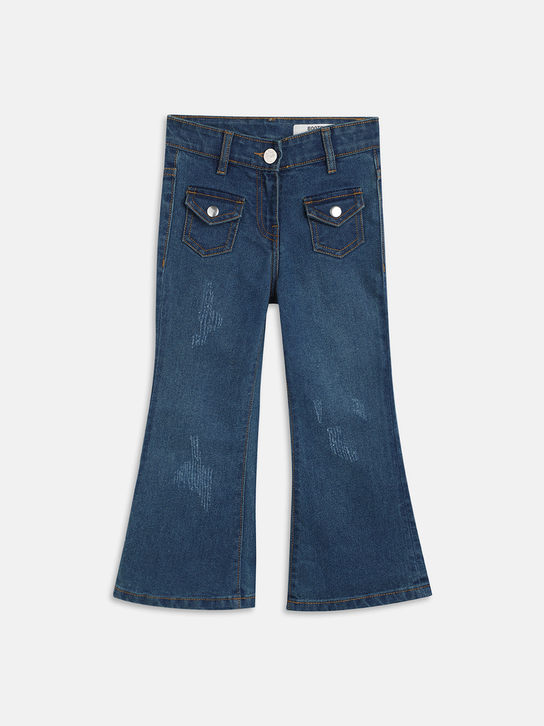 Blue Giraffe Girls Blue Washed Regular Fit Jeans