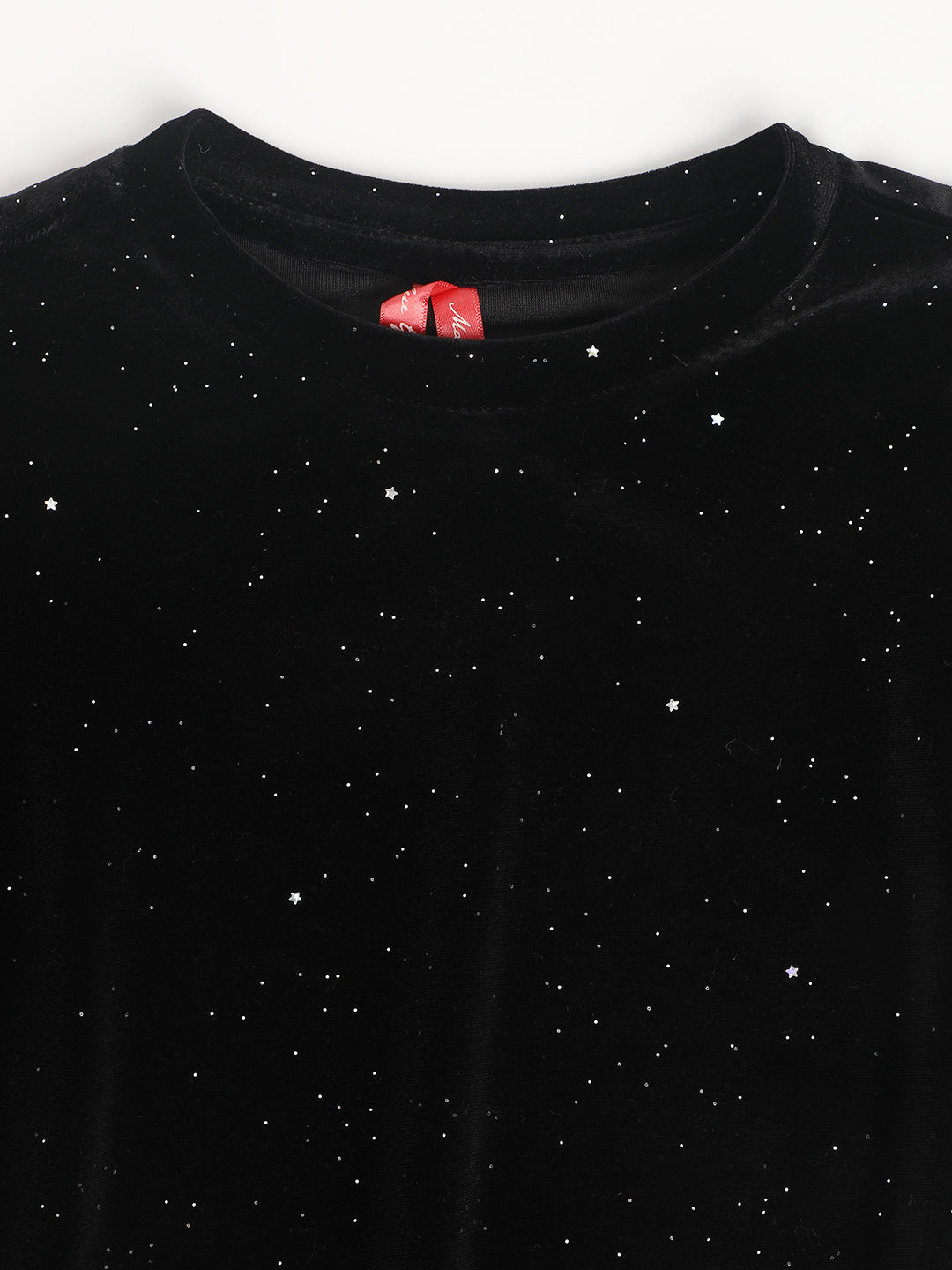 Blue Giraffe Girls Black Printed Round Neck Top