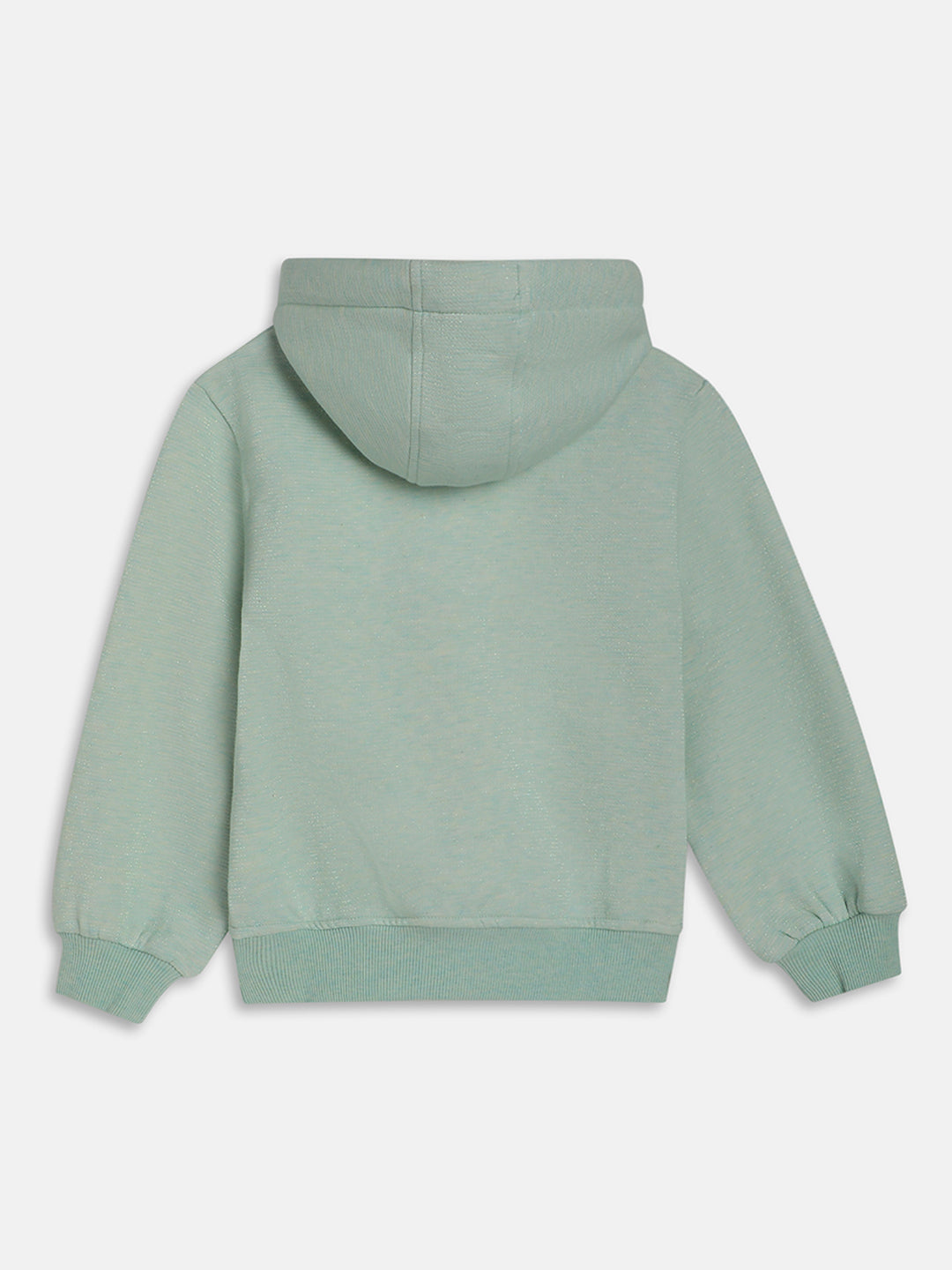 Elle Kids Girls Green Solid Round Neck Sweatshirt