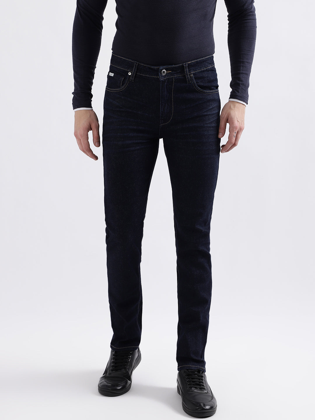 Lindbergh Men Blue Solid Slim Fit Jeans