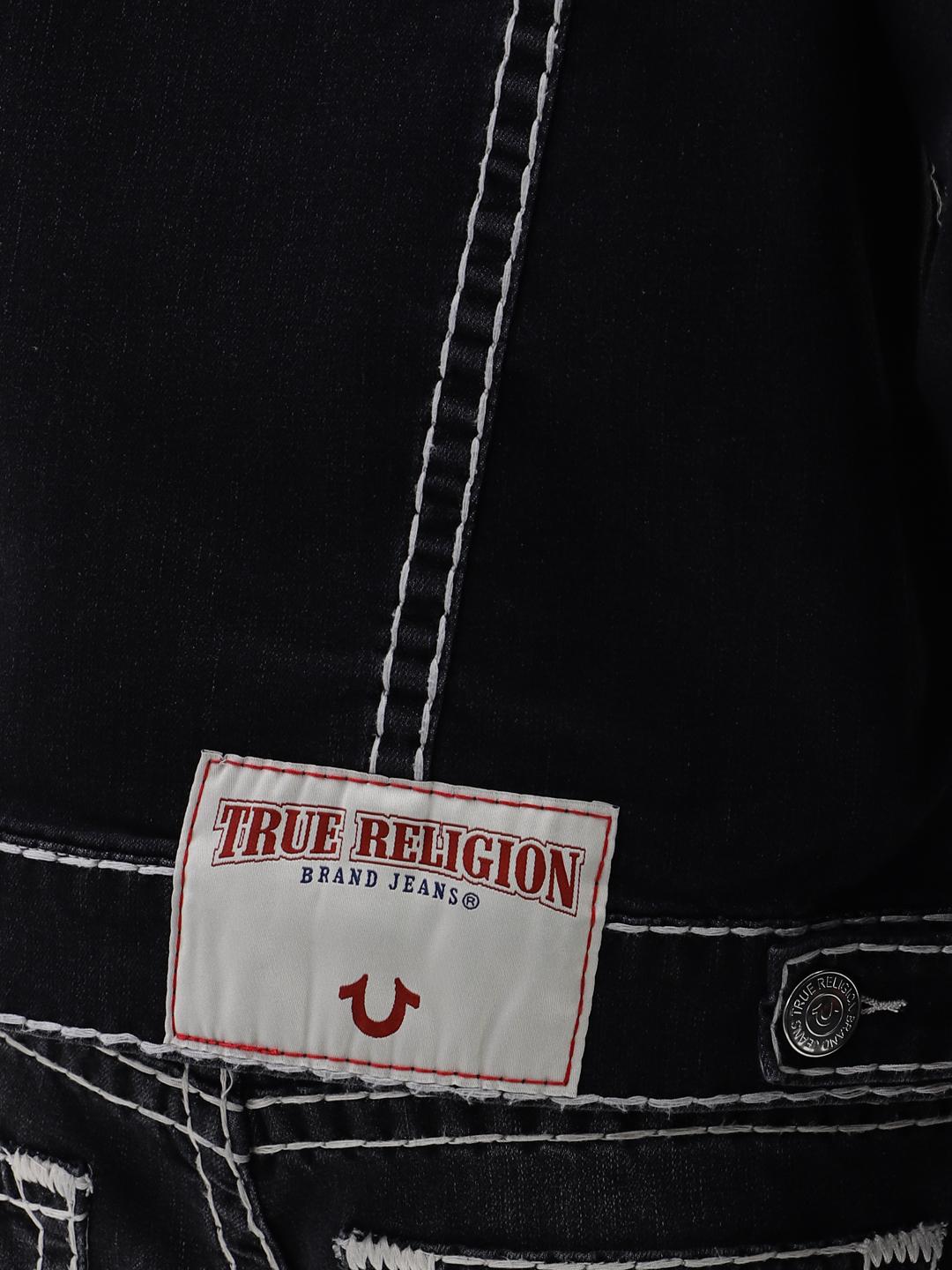 True Religion Men Black Printed Collar Jacket