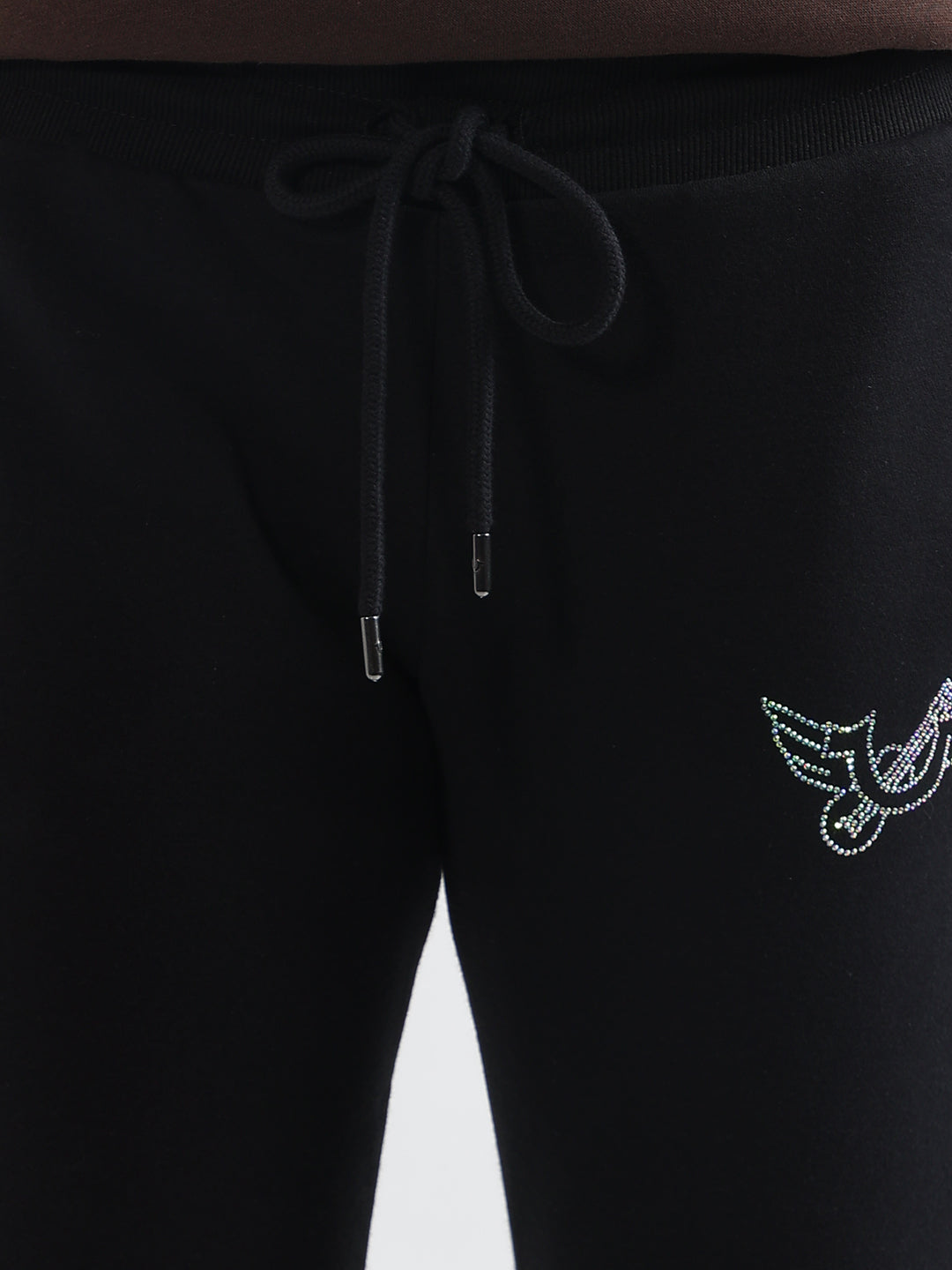 True Religion Women Black Solid Regular Fit Sweatpant