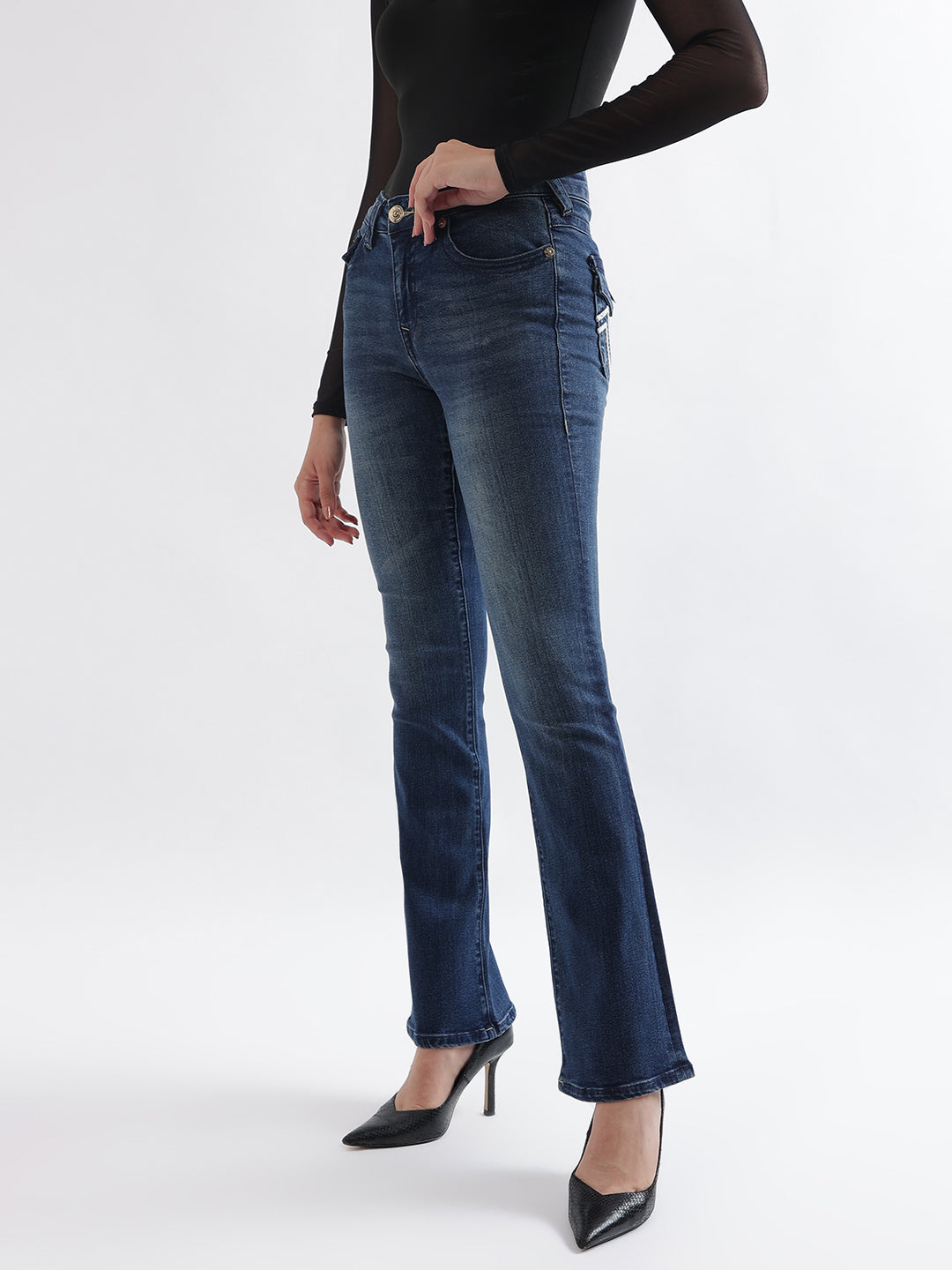 True Religion Women Blue Washed Super Skinny Jeans