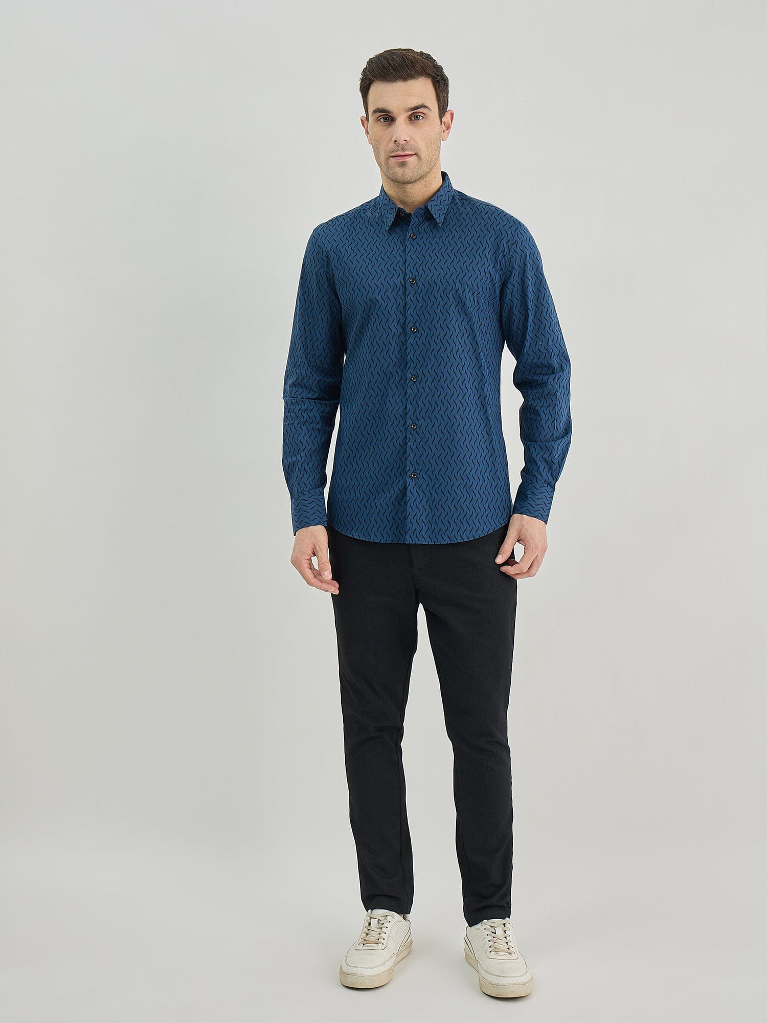 Antony Morato Men Blue Collar Shirt