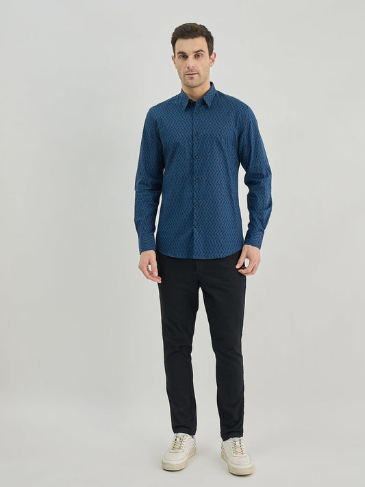 Antony Morato Men Blue Collar Shirt