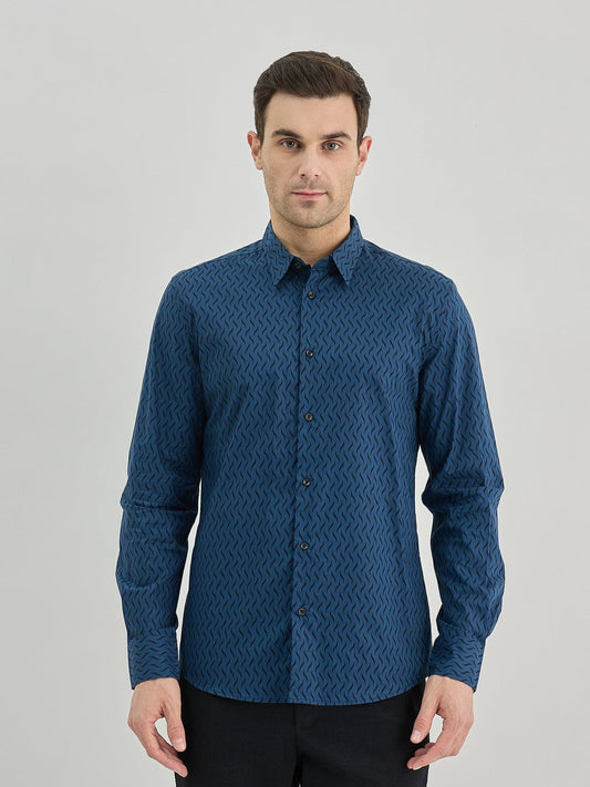 Antony Morato Men Blue Collar Shirt