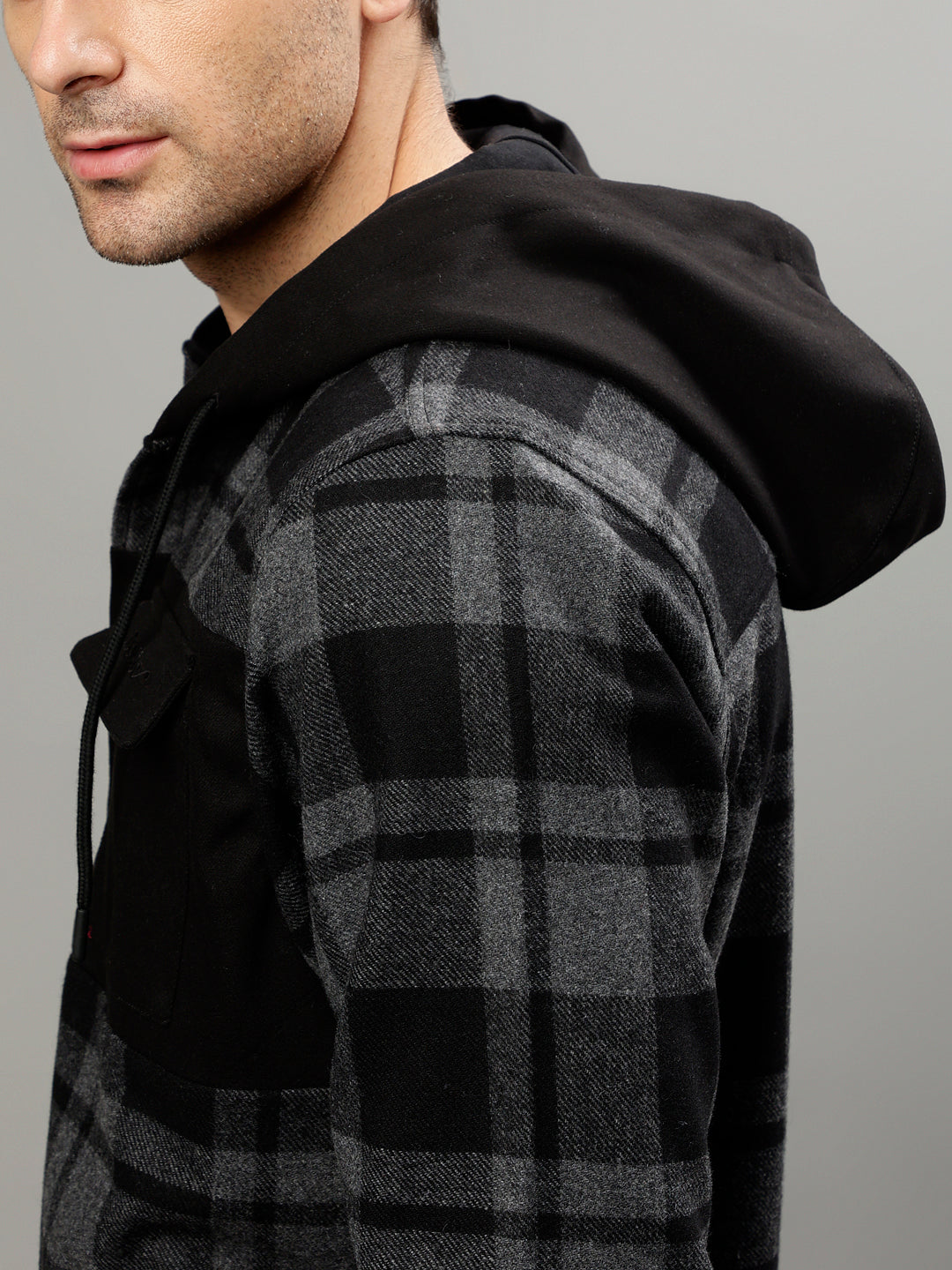 Iconic Black Fashion Checked Regular Fit Shirt