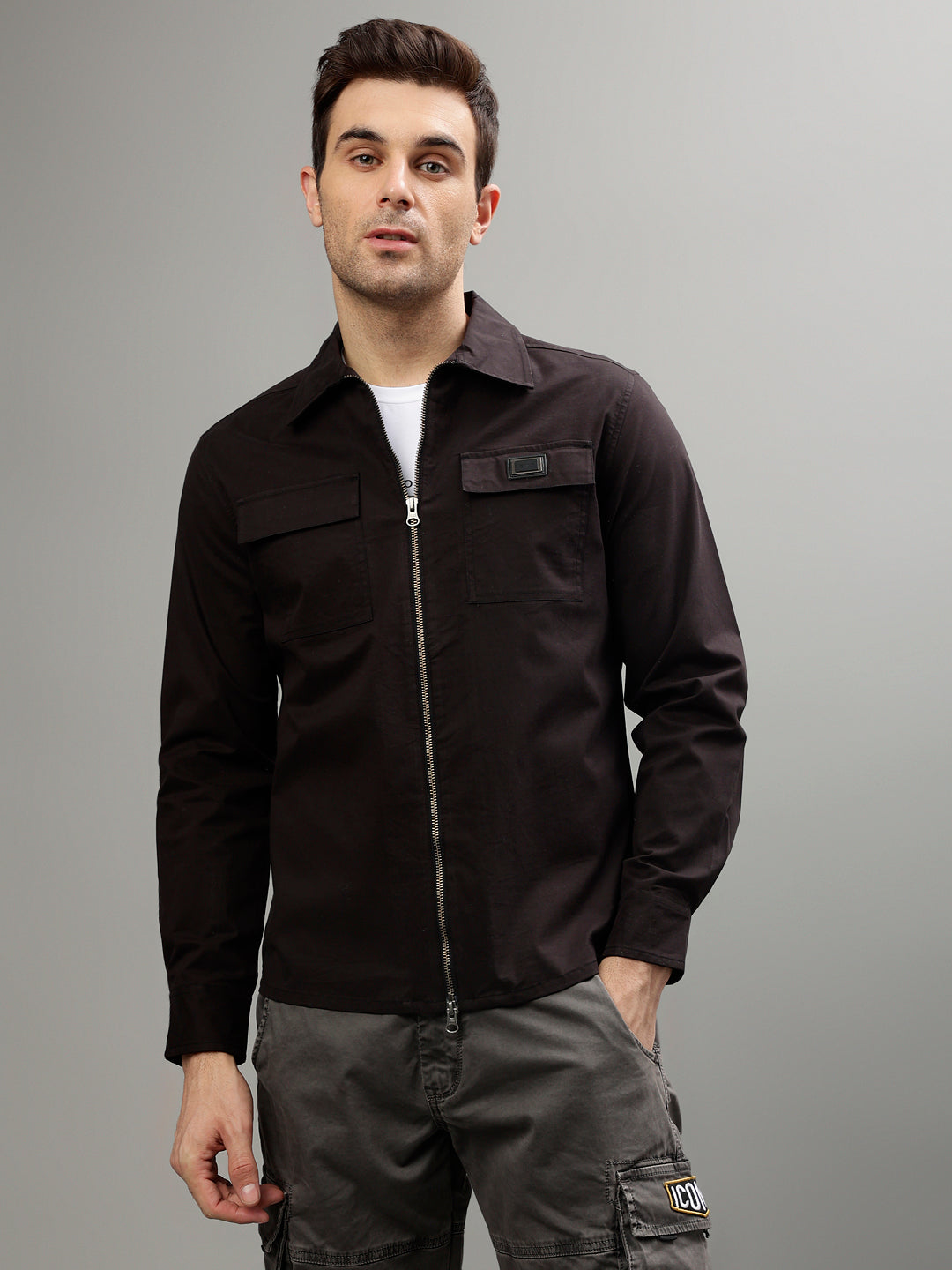 Iconic Black Fashion Regular fit Shirt